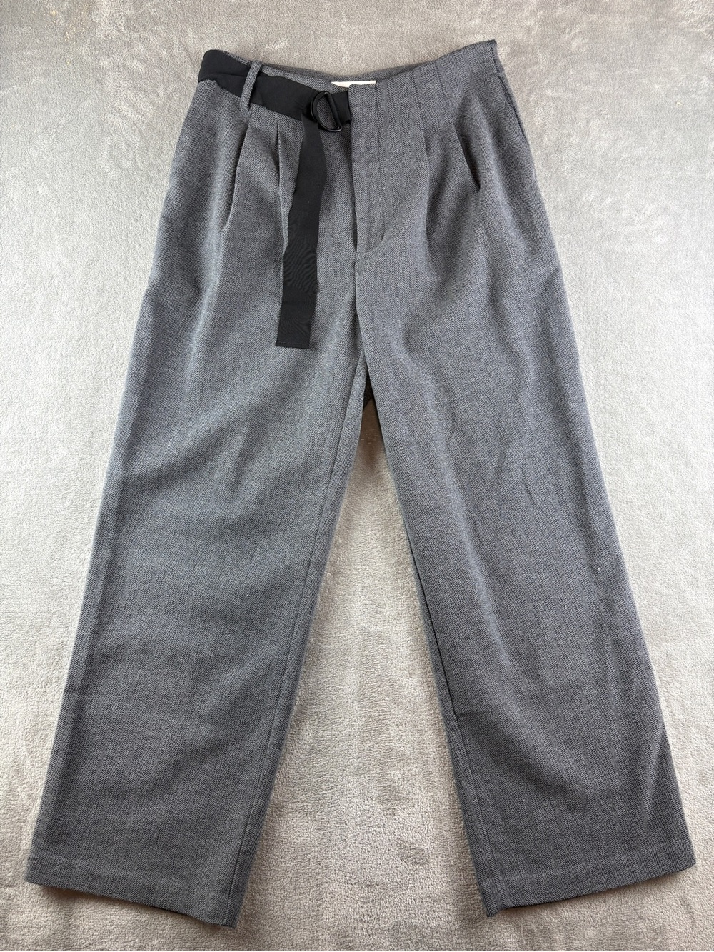 Oak + Fort Herringbone Belted Trousers SMALL